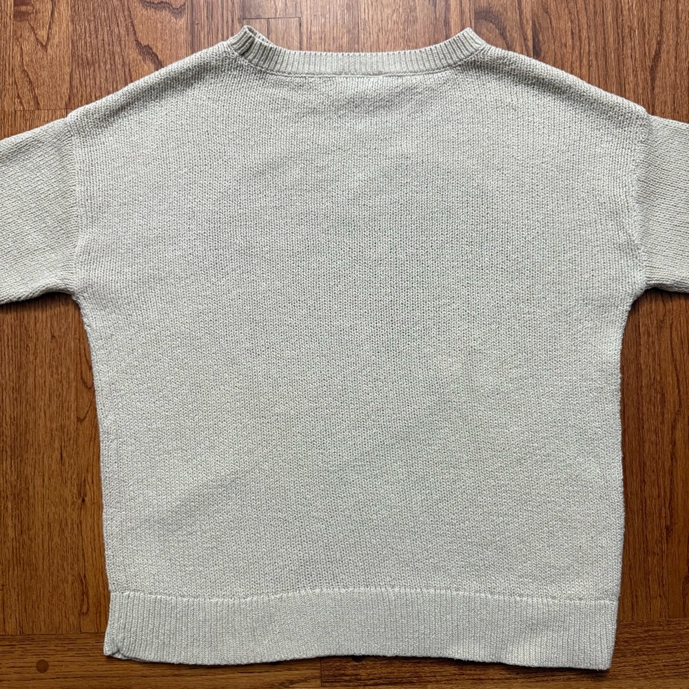 LOFT red heart beige long sleeve sweater size M - Picture 9 of 12